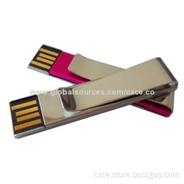 USB Memory Stick，2GB/4GB/8GB/16GB/32GB/64GB High-speed Metal Tie Clip Style